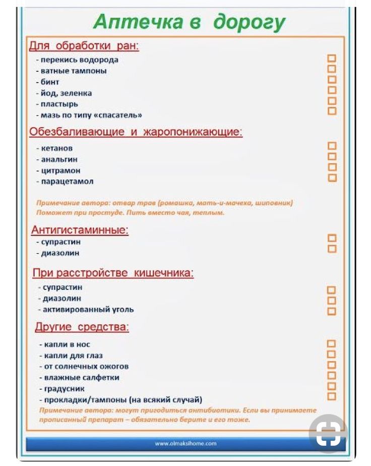 Названы основные препараты, которые должны быть в дорожной аптечке.
